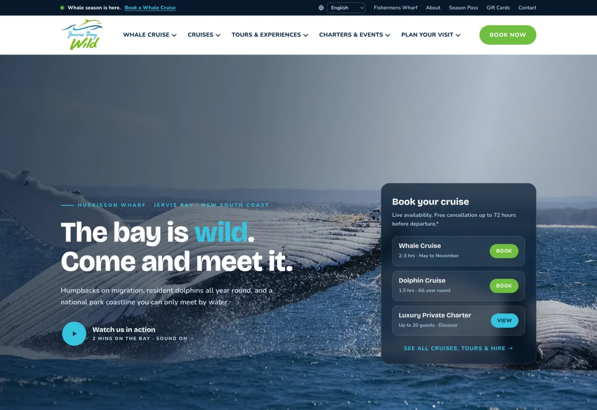 The Jervis Bay Wild website, home page