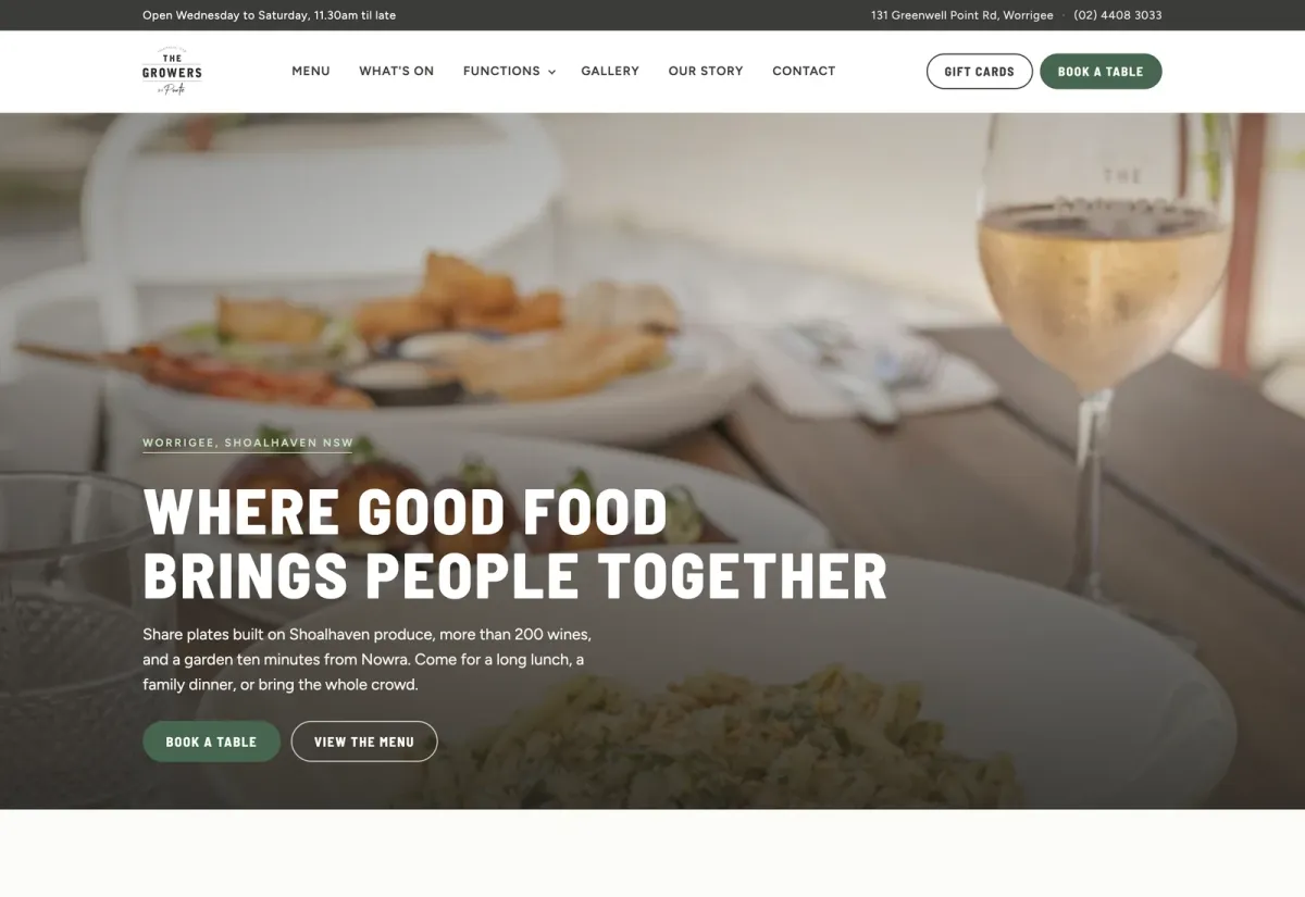 The The Growers by Ponte website, home page